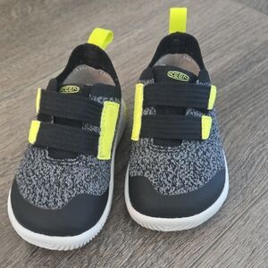 Keen Black and Yellow Sneakers with Knit Upper